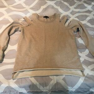 Sanctuary Cold Shoulder Sweatshirt - Beige - Women’s Size Small